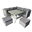 BillyOh Milan 6 Seater Corner Outdoor Rattan Garden Sofa Set Grey